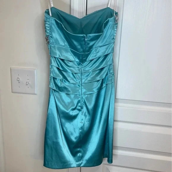 B Darlin Short Dress Formal Bodycon Size XS Blue - Picture 3 of 12